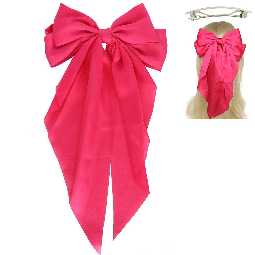 Fashion Fabric Bow Ribbon Barrette Hair Clip - Diona J - Picture 5 of 12